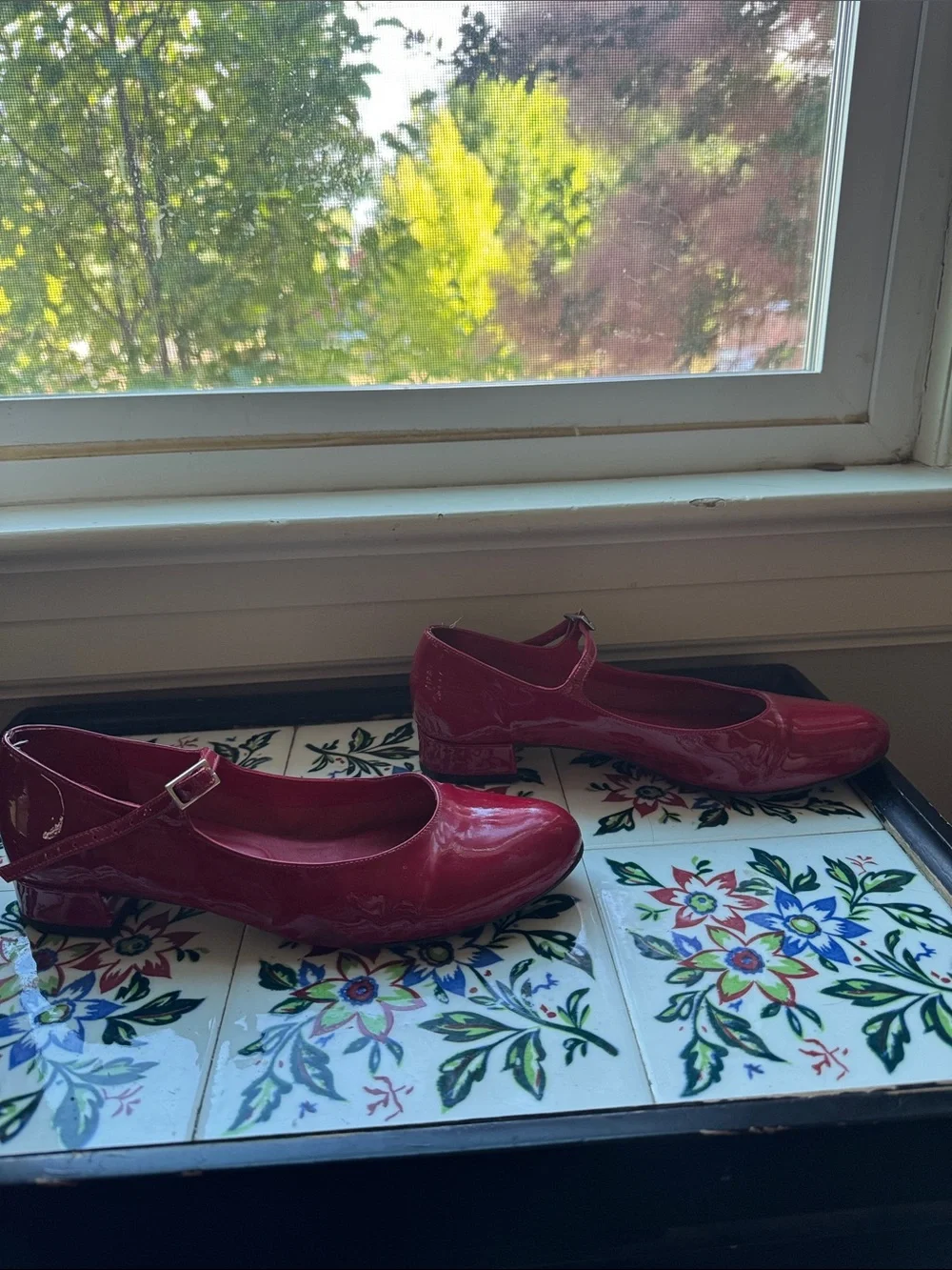 Women’s Red Patent Mary Jane Low Heels